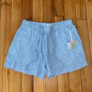 NWT Sigrid Olsen Blue Patterned Linen Shorts